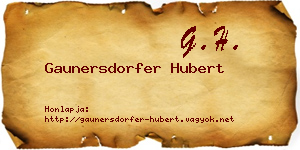 Gaunersdorfer Hubert névjegykártya
